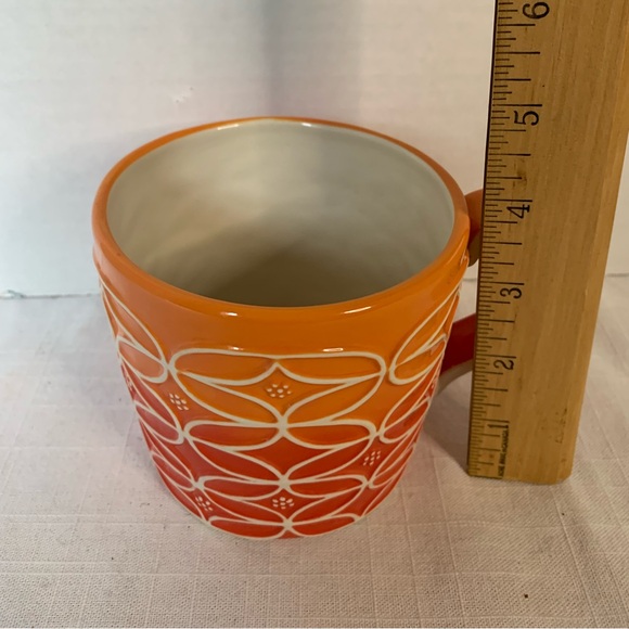 STARBUCKS | Embossed Orange and Red Mug / Cup - Picture 7 of 8